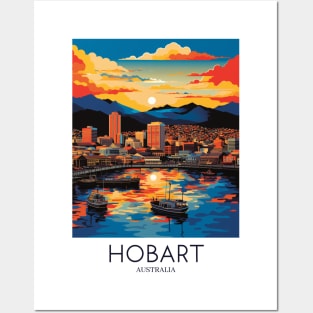 A Pop Art Travel Print of Hobart - Australia Posters and Art